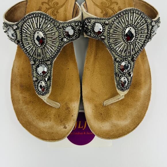 Dansko Women's Pamela Beaded Leather Thong Sandals 1555201600 Size 37/ 6.5-7 US - Picture 4 of 12